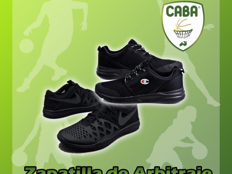 Zapatillas deportivas negras para el arbitraje de baloncesto