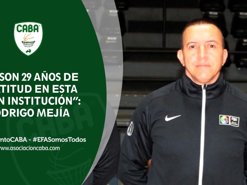 Árbitros de CABA — Ya son 29 años de gratitud en esta gran institución: Rodrigo Mejía