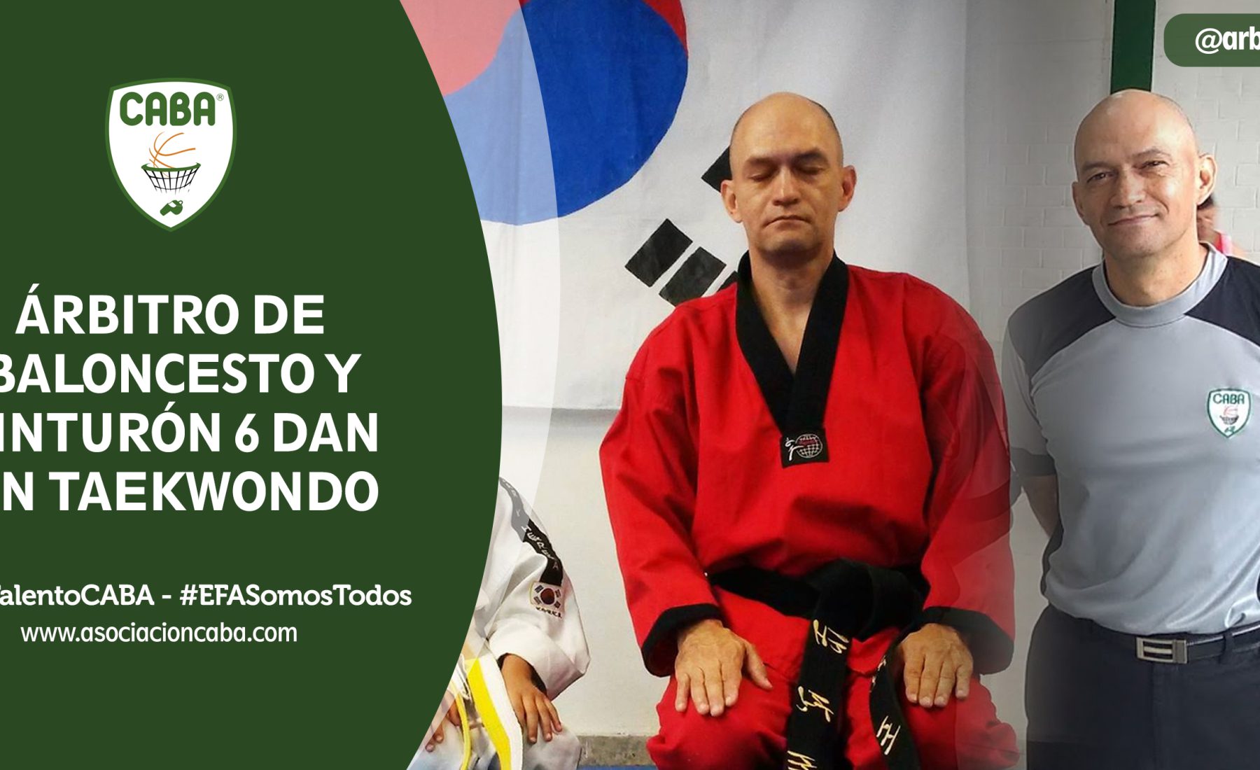 Árbitro de baloncesto y cinturón 6 Dan en taekwondo