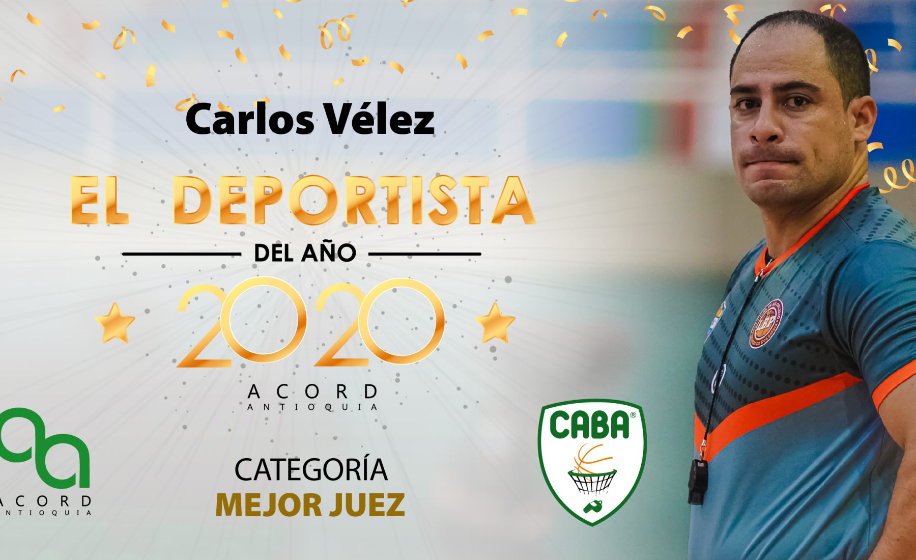 Carlos Vélez, árbitro del año 2020 ACORD Antioquia